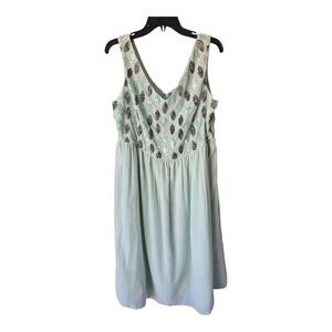 Love Drobe Beaded Dress Sz 20 Women Green Midi Sleveless Cocktail New